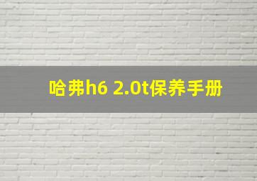 哈弗h6 2.0t保养手册